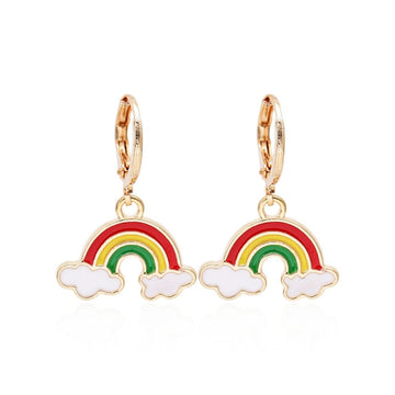 ZYZQ Korean Cute Cloud Raindrop Earrings For Women Exquisite Rainbow Pendant Earrings Fashion Cocktail Party Jewelry daiiibabyyy